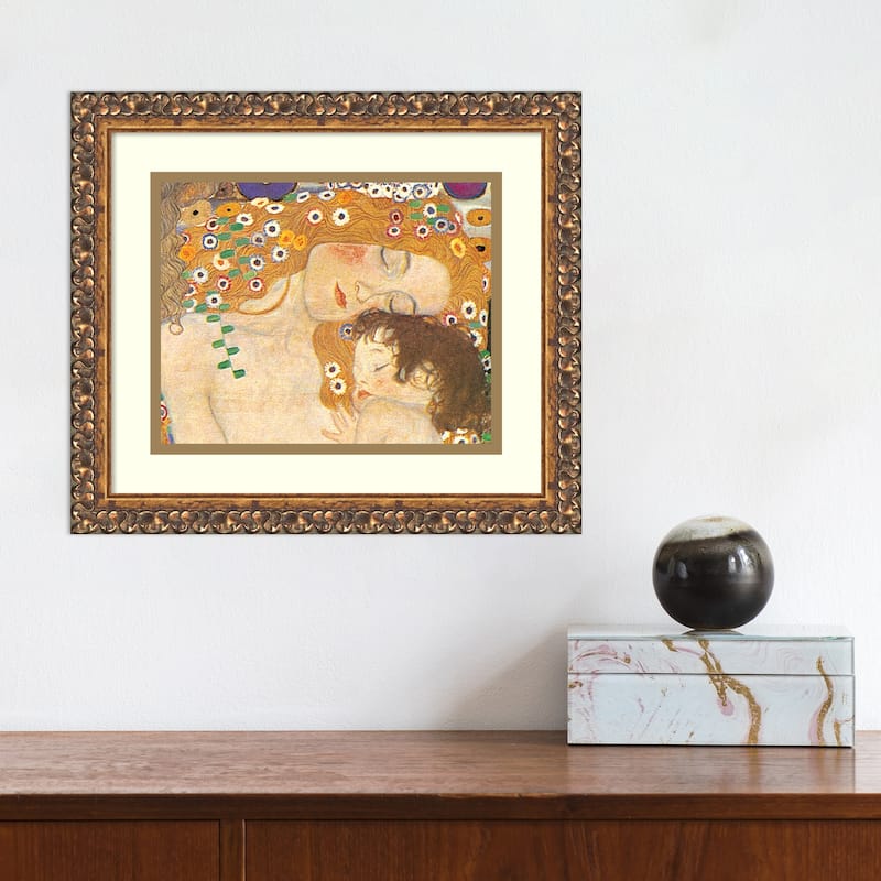 Framed Art Print 'Three Ages of Woman - Mother and Child (Detail IV), 1905' by Gustav Klimt 15 x 13-inch