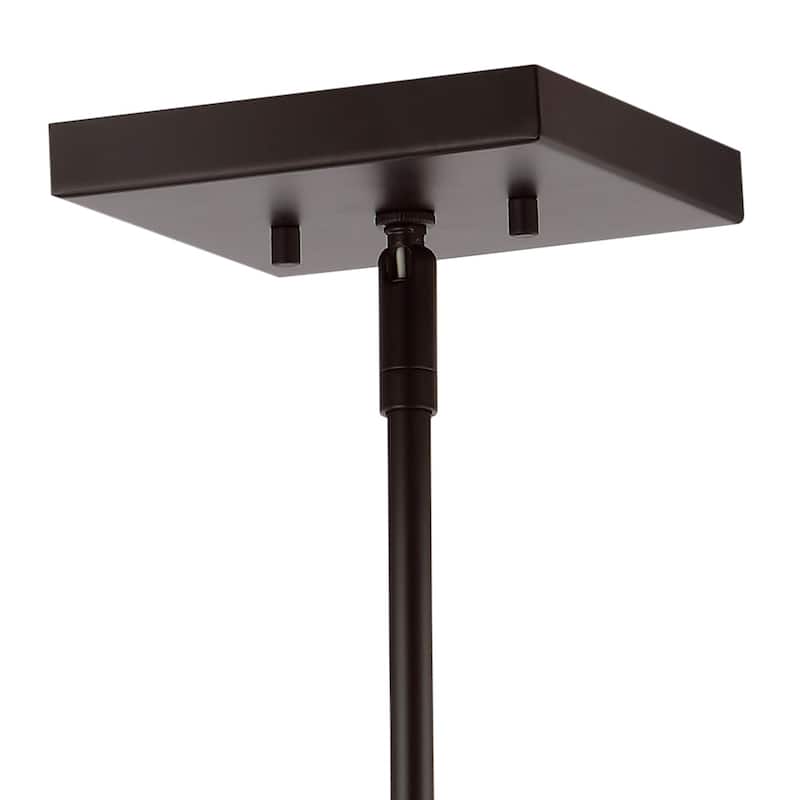Everly 8.13" 1-Light Industrial Farmhouse Iron/Glass LED Pendant, Oil Rubbed Bronze by JONATHAN Y - 1 Light