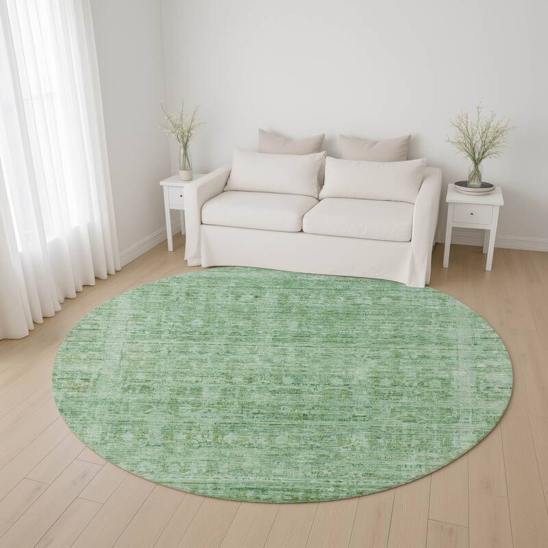 Premium Washable Super Soft Vintage Traditional Mayfield Rug - Teal - 8' x 8'