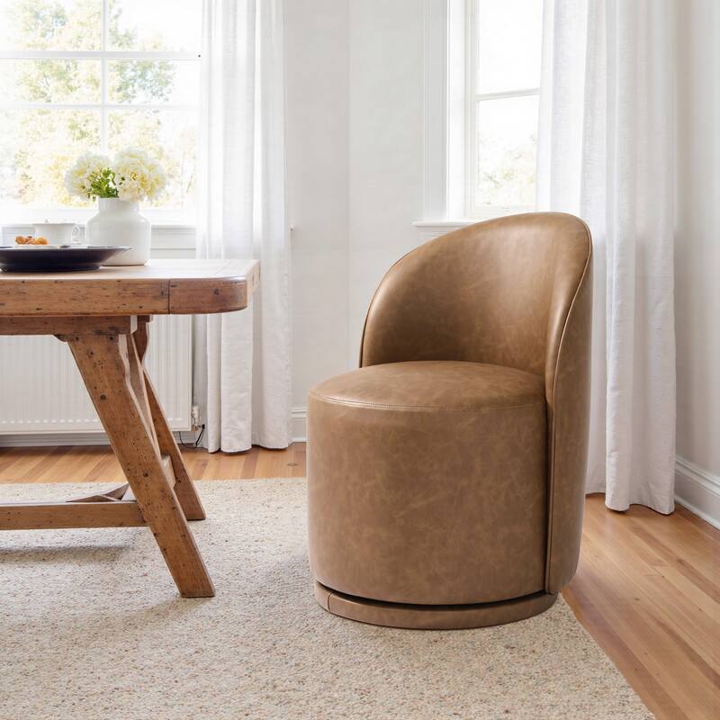 23" W Upholstered Swivel Side Chair for Dining Room, Balcony, Parlour
