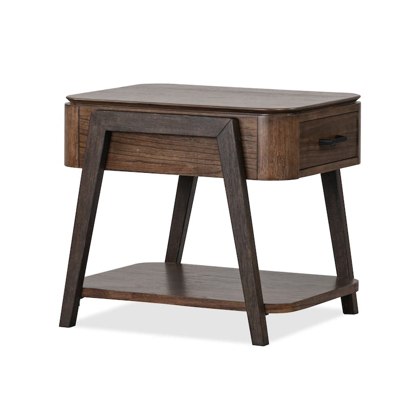 Magnussen Home Hallie Milk Chocolate and Dark Chocolate Rectangular End Table - 22''W x 26''D x 23''H