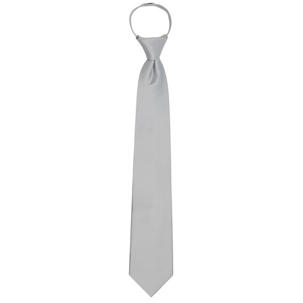 Boys Kid S White Black Striped Zipper Neck Tie Pre Tied Easy To