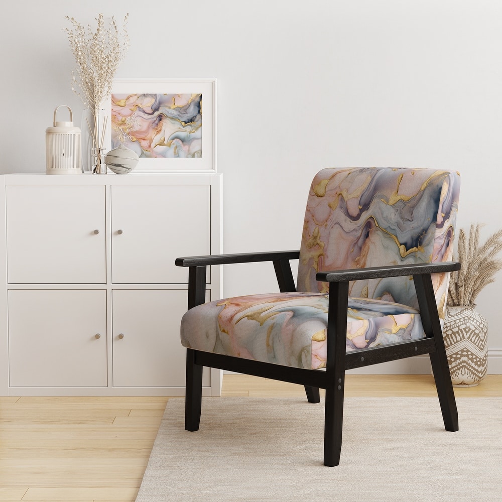 Designart "Segment Layers of Marbled Rock" Upholstered Fractals Accent Chair and Arm Chair