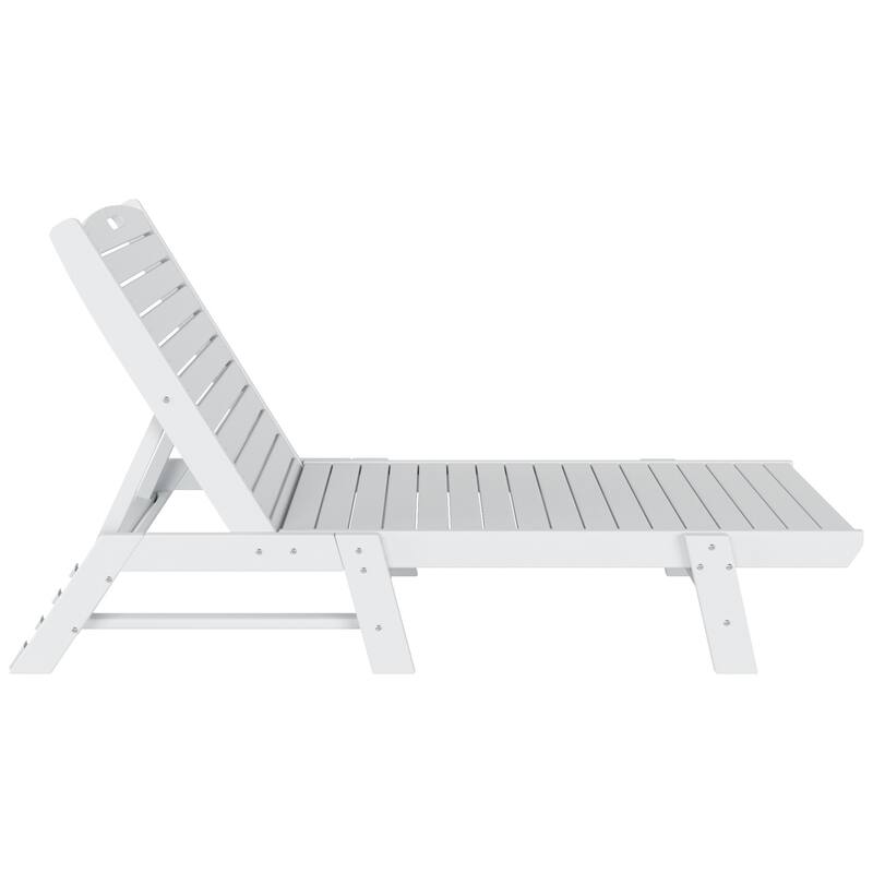 Laguna Hdpe All Weather Outdoor Patio Pool Reclining Armless Chaise Lounges With Side Table (2-Piece Set)