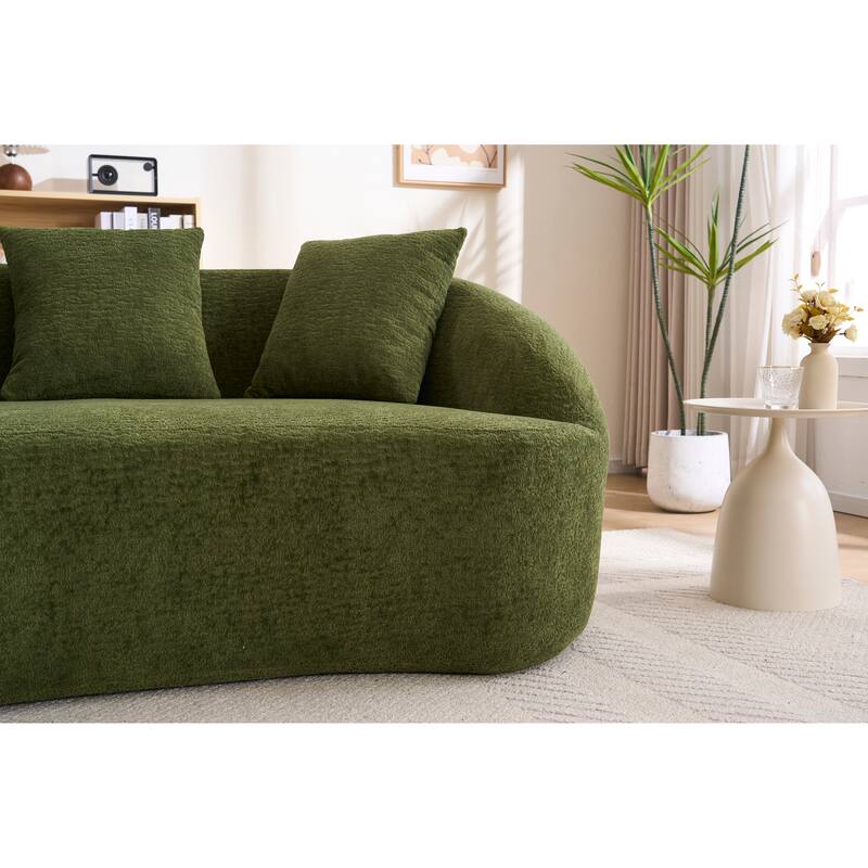 LY-049S Curved Modern Boneless Sofa Loveseat, Backrest Upgrade