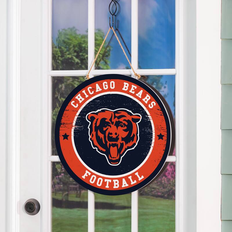 Chicago Bears Wooden Door Decor Wall Sign - Multi-Color