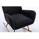 preview thumbnail 40 of 48, Modern Living Room Teddy Fabric Rocking Chair with Pocket and Headrest, Dark Green