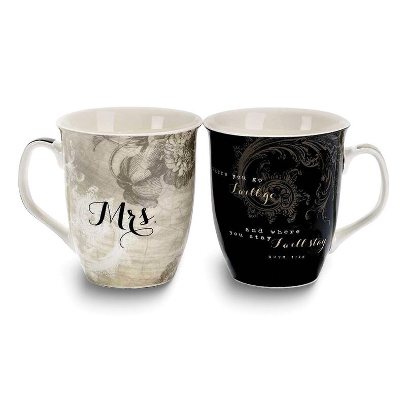 Curata Set of 2 Mr. and Mrs. Together Forever 16 Oz. Mugs