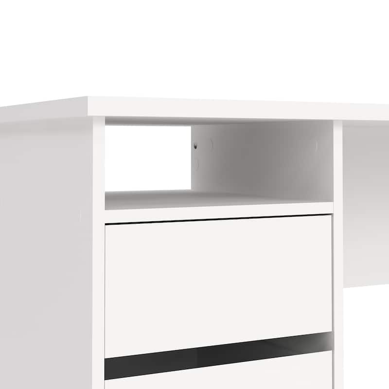 Porch & Den Wes Home Office Writing Desk with 3 Drawers and Open Shelf