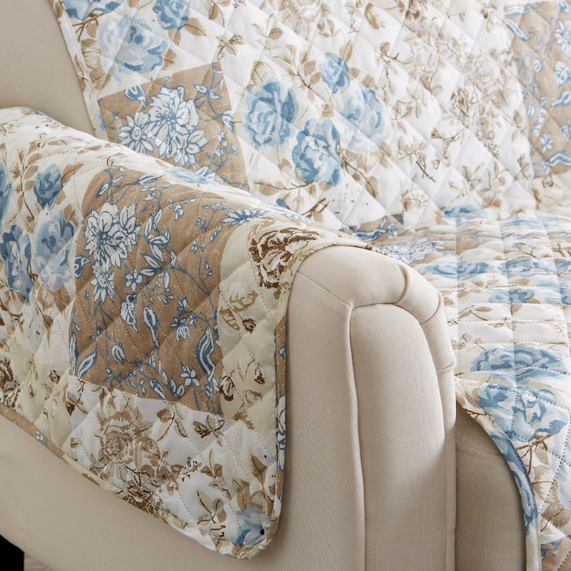 Linery & Co. Floral Patchwork Reversible Pet Furniture Protector