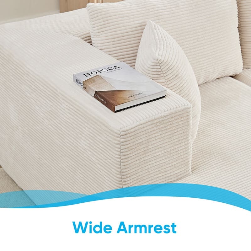 Minimalist 135" Oversized Modular Sofa, 4-Pieces Free Combination, No Assembly Required - U-Shaped Sofa