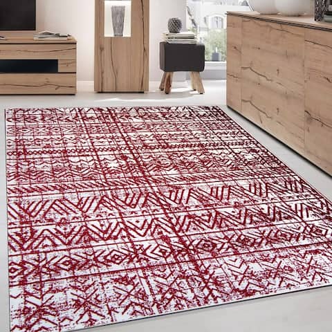 The Curated Nomad Midtown Geometric Distressed Bohemian Rug