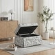 preview thumbnail 43 of 152, Rectangle Chenille Upholstered Storage Ottoman Rococo Light Grey