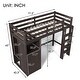 preview thumbnail 16 of 25, Twin Size Wood Loft Bed with Wardrobe, Storage Shelves and Ladder