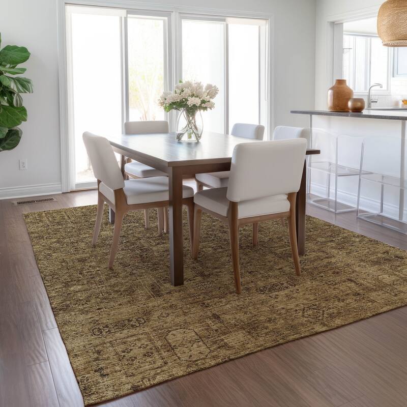 Machine Washable Indoor/ Outdoor Chantille Vintage Traditional Rug