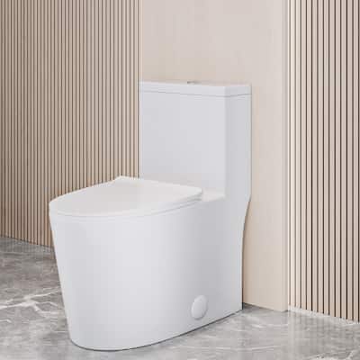 Swiss Madison Dreux High Efficiency One Piece Elongated Toilet with 0.8 GPF Water Saving Elite Technology - White