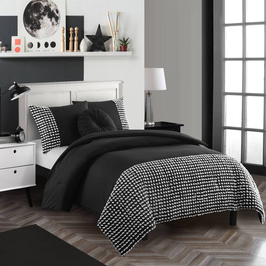 Tufted Stripe Comforter Bedding Set