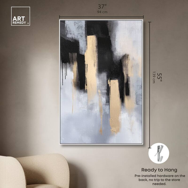 Onyx and Aureolin II Canvas by Art Remedy