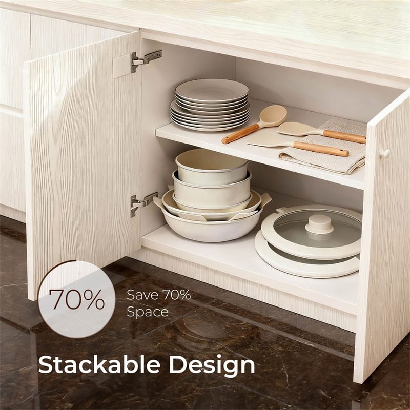 22 Pcs Nonstick Pots And Pans Set Cast Aluminum Cookware Set With Detachable Handles