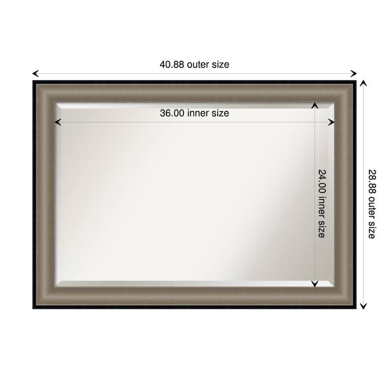 Beveled Wall Mirror - Imperial Pewter Black Frame