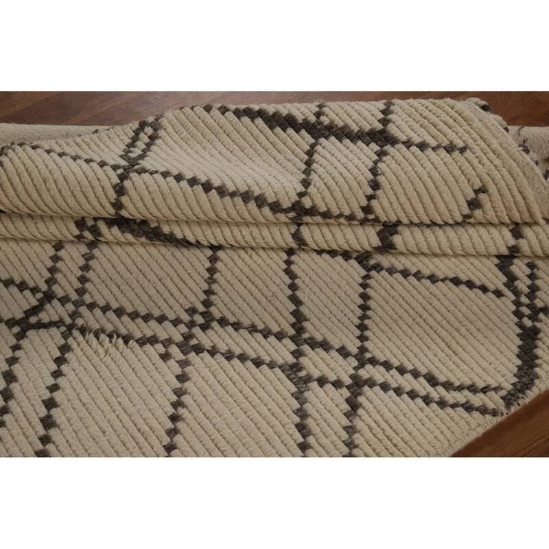 Trellis Moroccan Oriental Area Rug Handmade Wool Carpet - 5'2" x 8'1"