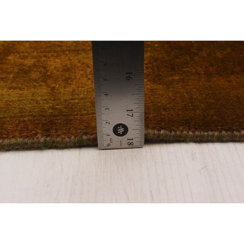 ECARPETGALLERY Hand-knotted Vibrance Brown, Olive Wool Rug - 9'0 x 11'9