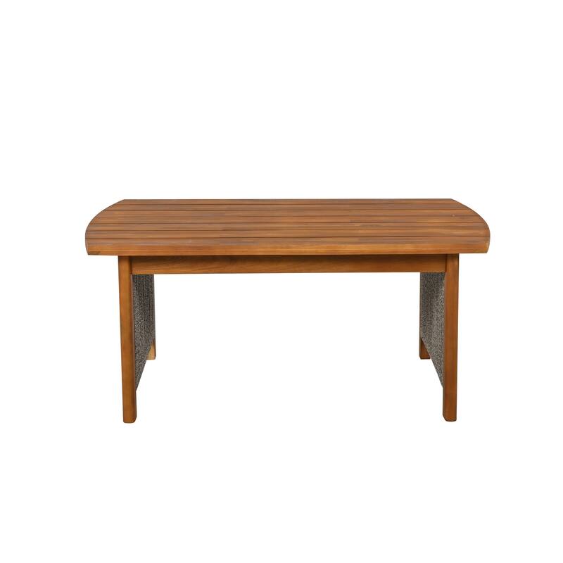 Christopher Knight Home - Evadne Acacia Wood Outdoor 4 Piece Chat Set