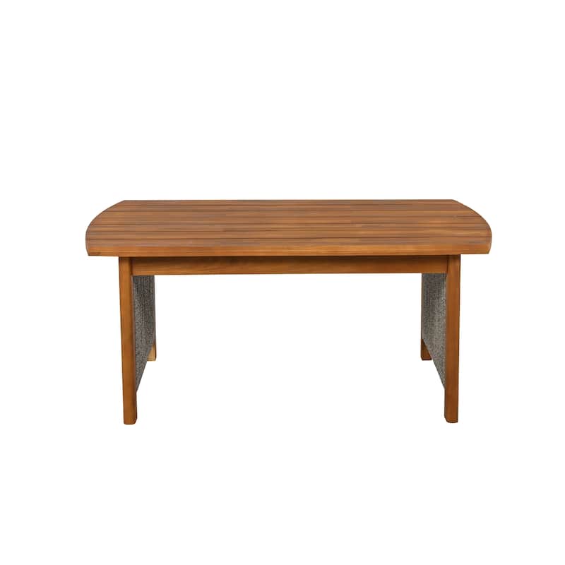 Christopher Knight Home - Zelphius Outdoor Acacia Wood Loveseat with Table