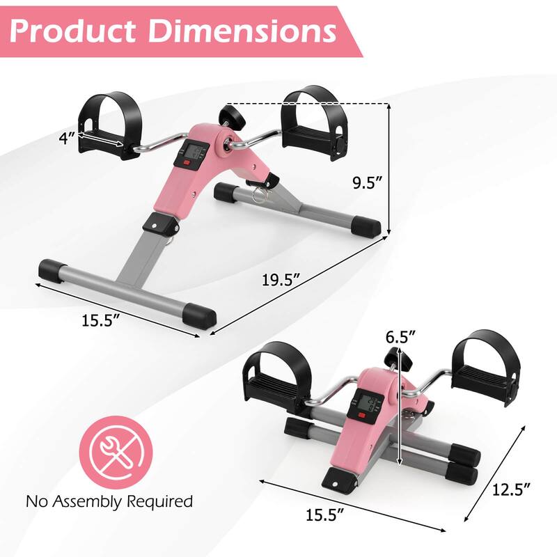 Costway Portable Desk Bike Peddler Machine with Adjustable Resistance - See Details