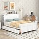 preview thumbnail 3 of 14, Full Platform Bed Solid Wood Storage Bed with Large Storage Space, Headboard with Storage Shelf, Footboard and 4 Drawers