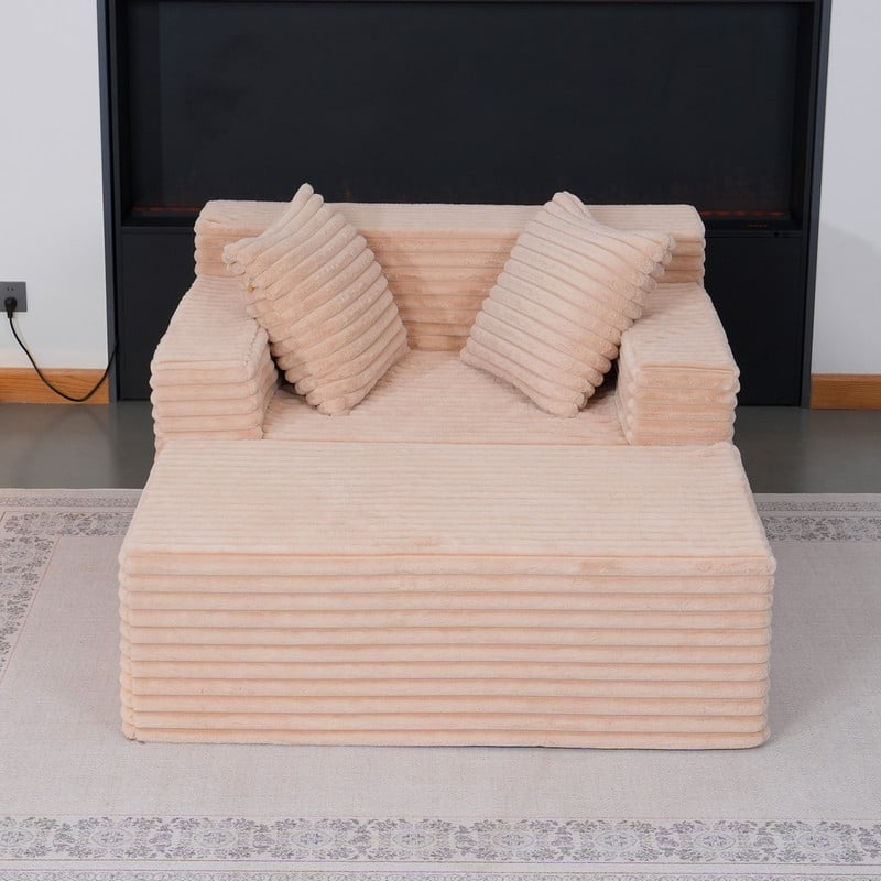 Oversized Chaise Lounge Chair, Upholstered Sofa Bed for Living Room