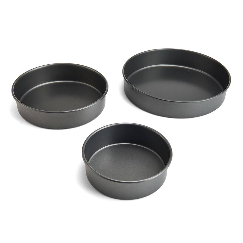 Chicago Metallic 3-Piece Nonstick Round Cake Pan Set, 6,8 & 10 Inch