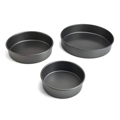 Chicago Metallic 3-Piece Nonstick Round Cake Pan Set, 6,8 & 10 Inch