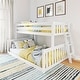 preview thumbnail 12 of 16, Max and Lily Twin over Full Low Bunk with Angled Ladder on End White