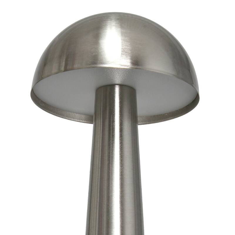 LED Lighted Metal Mushroom Mini Touch Sensor Desk Lamp - 8.75" - Silver