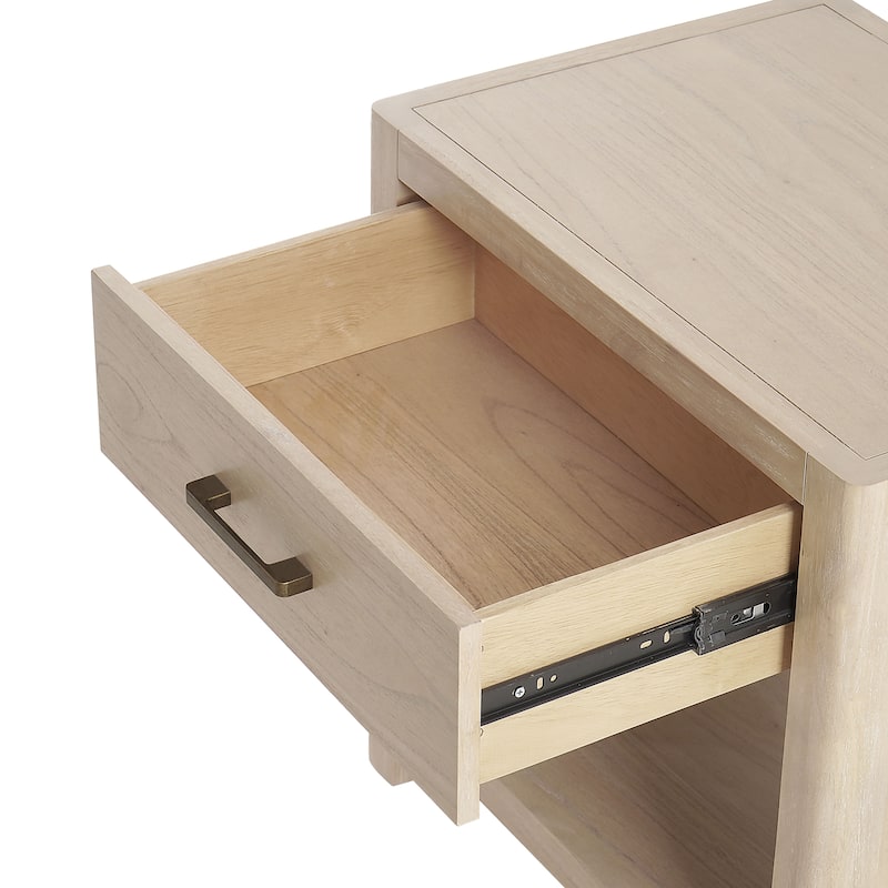 NPD Furniture Trevin Nightstand with 1 Drawer and Open Shelf