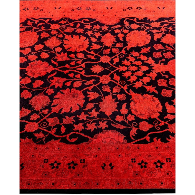 Contemporary Overdyed Wool Hand Knotted Area Rug - 4' 1" x 6' 4"