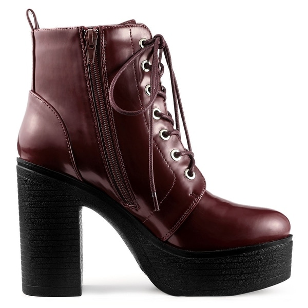 combat boots with thick heel