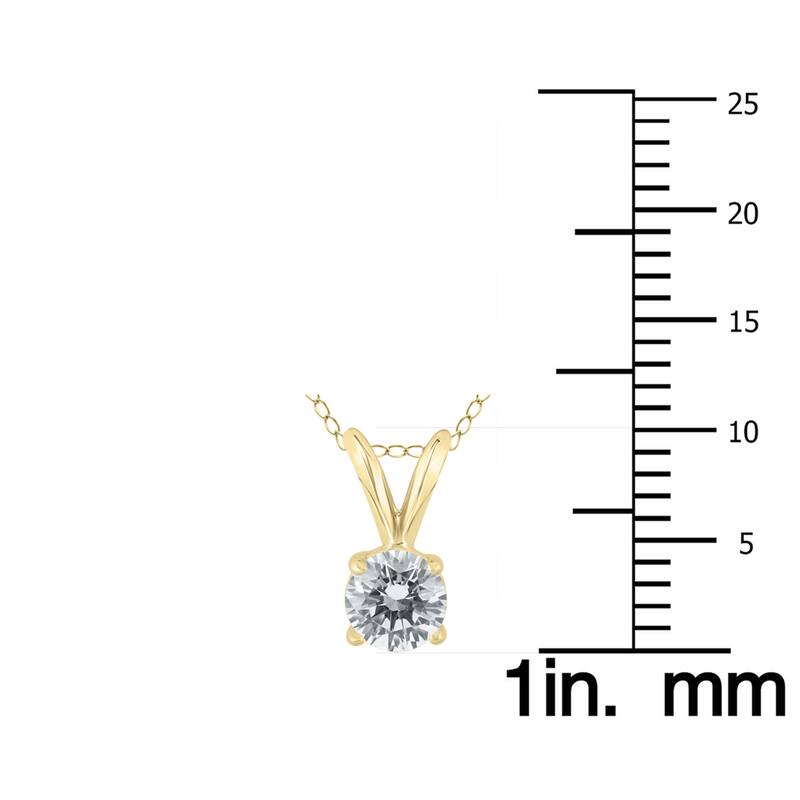 Marquee 1/2 Carat (H-I Color, SI1-SI2 Clarity) Certified Diamond Solitaire Pendant in 14K Yellow Gold