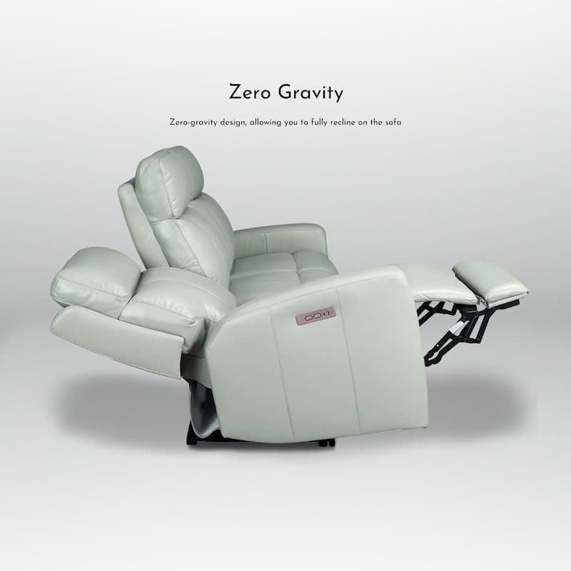 81.5'' Genuine Leather Zero Gravity Power Recliner Sofa with Power Headrest, USB&USB-C Port