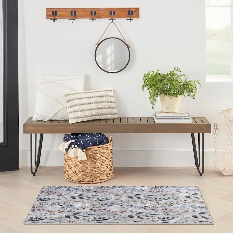 Nourison Washables Indoor Multicolored Floral Area Rug