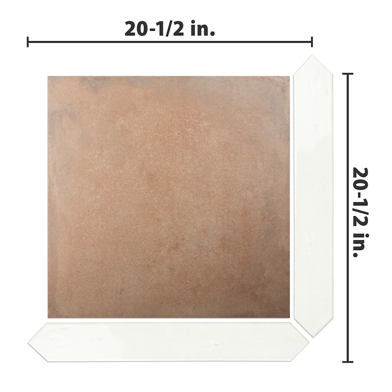 Merola Tile Argile Treillis Ferrara with Bianco Arrow 20-1/2" x 20-1/2" Porcelain Floor and Wall Tile