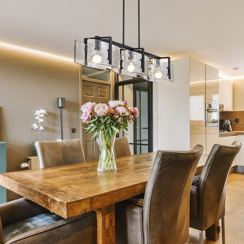 Golden Lighting Aenon 3-light Island Light in Matte Black