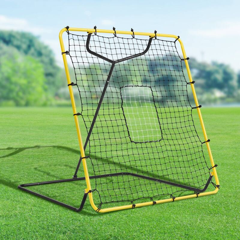 4x4.5 Feet Baseball and Softball Rebounder Net Pitch with Back Adjustable Angles