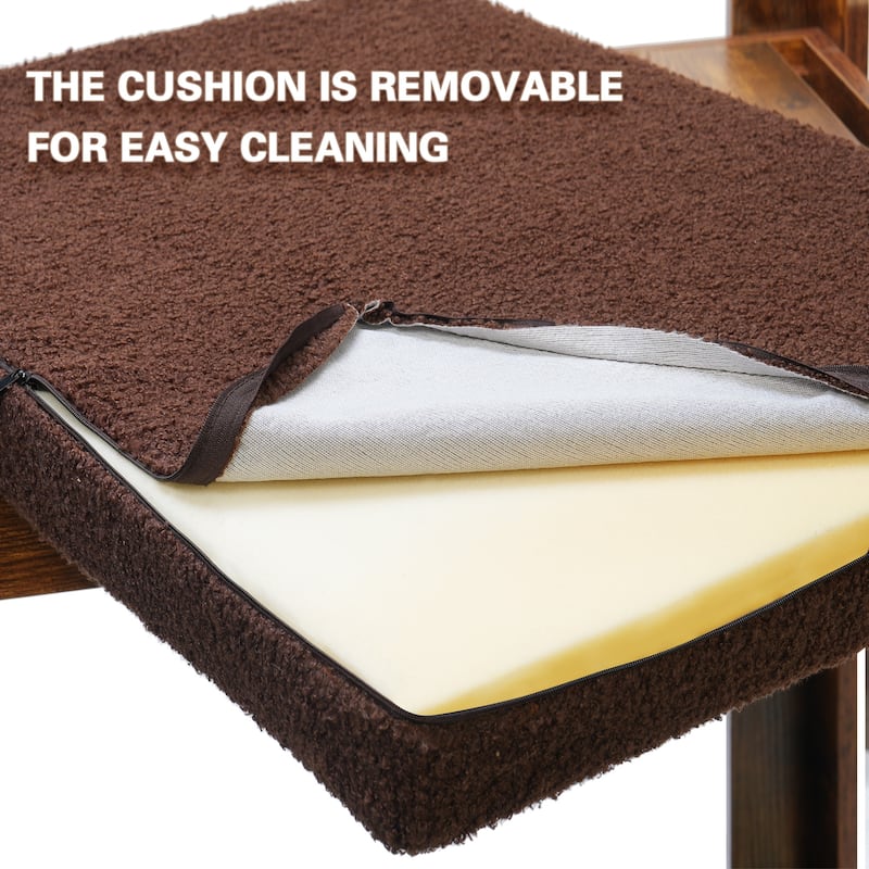 Anmytek Pet Bunk Bed with Removable Step Multi Level Window Perch Seat Platform with Pad for Dogs and Cats Indoor Use