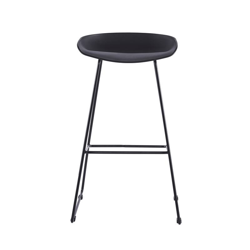Porthos Home Aaro Plastic Bar Stools with Iron Sled Legs, Set of 2