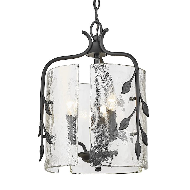 Golden Lighting Calla 3-light Pendant in Natural Black