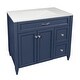 preview thumbnail 79 of 109, Vail 37" Bathroom Vanity with Cultured Marble Top Sink w/ Backsplash in White with White Basin