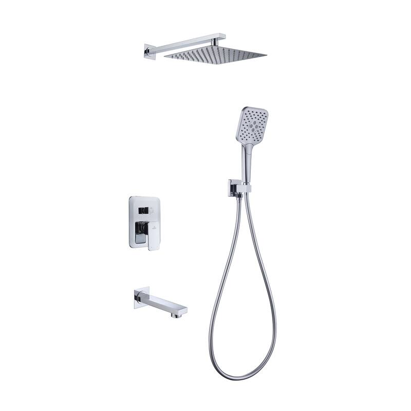 Wall-mounted rain shower faucet with pressure balanced valve