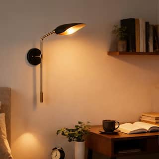 1-Light Modern Mini Black Gold Wall Sconces Metal Bathroom Vanity Lights - 4.7" L x 19.5" W x 22" H